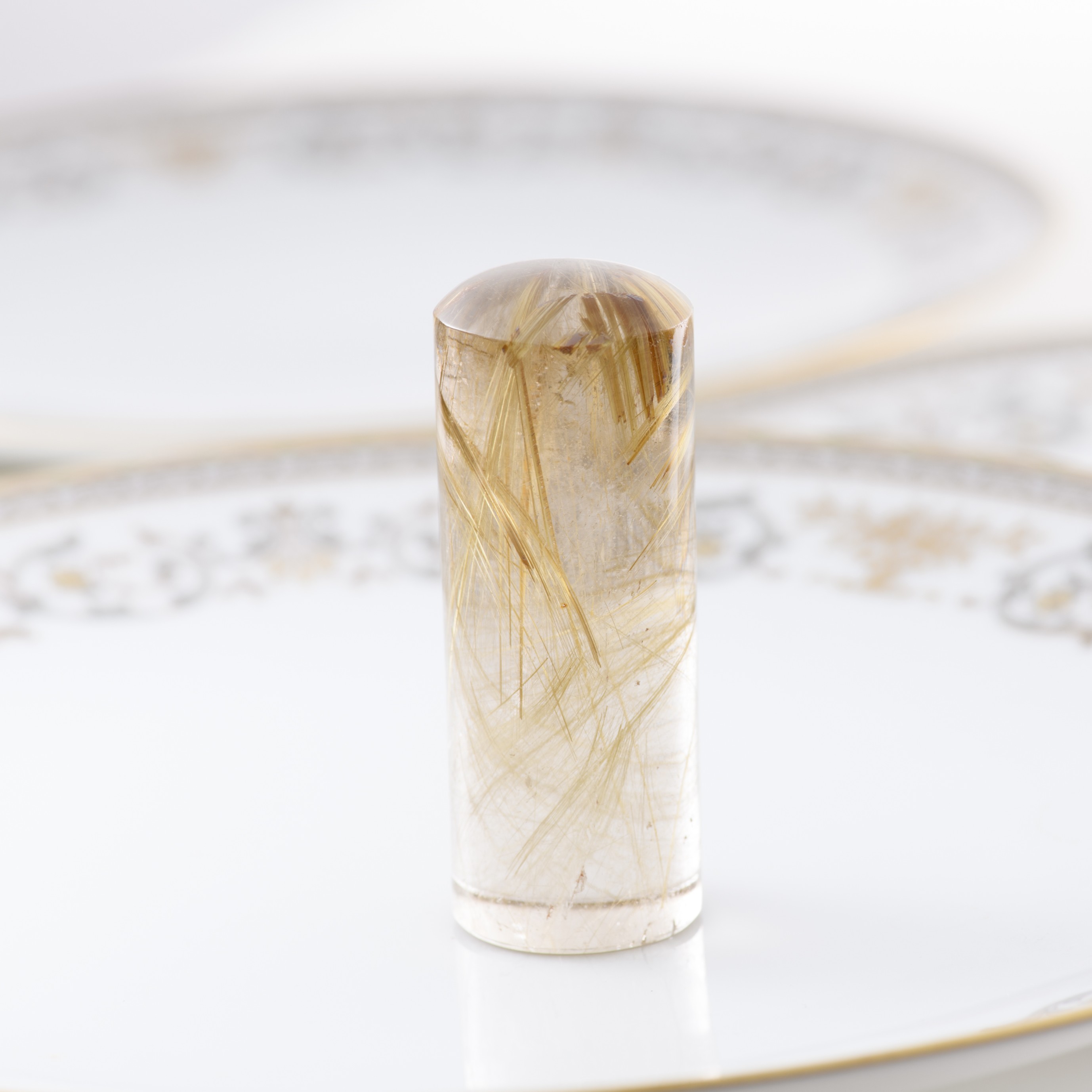 角印ルチルクォーツ 約24mm × 64.1mm｜パワーストーン宝石印鑑 Rose